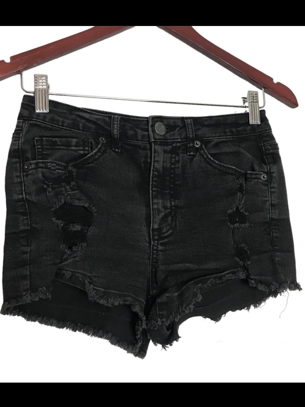 Aeropostale Women Y2K Distressed High Waisted Shorty Shorts Size 2 Goth Emo Punk